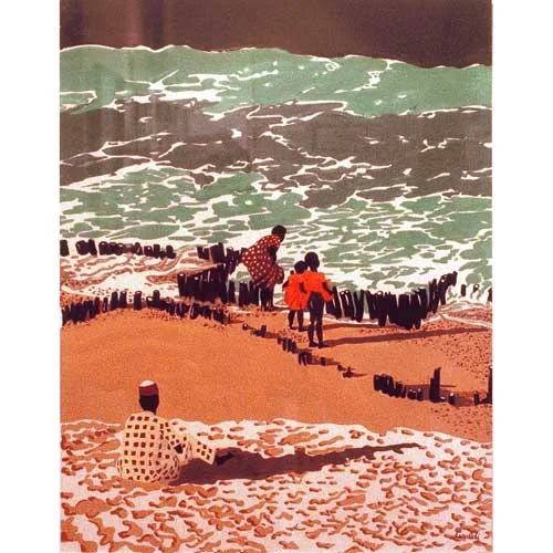 On the Beach (Nigeria): water color on French paper 12"x18"