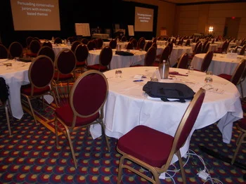 Photo: Before the speech (they were too polite to leave in the middle of it).