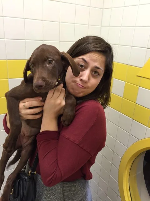 Photo: Noelle celebrating her 21st birthday with a visit to the animal shelter in Nashville.