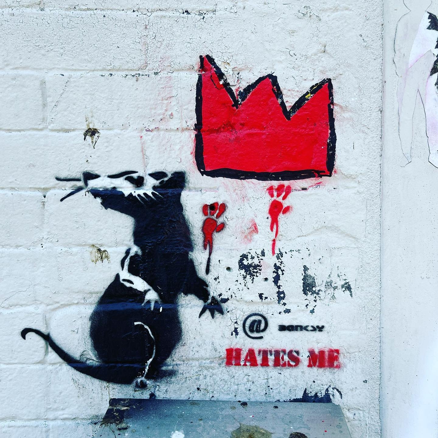 Spotted this @banksy piece on our downtown tour today ❤️ another &ldquo;residency&rdquo; begins?  #streetart #banksy #nyc  #downtown