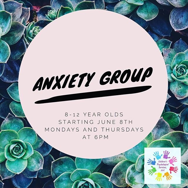 We will be offering a CBT based Anxiety Group for children 8 to 12 years old. The group will meet twice a week for 8 sessions. Please call or email us to learn more. Space is limited as groups will be kept small.