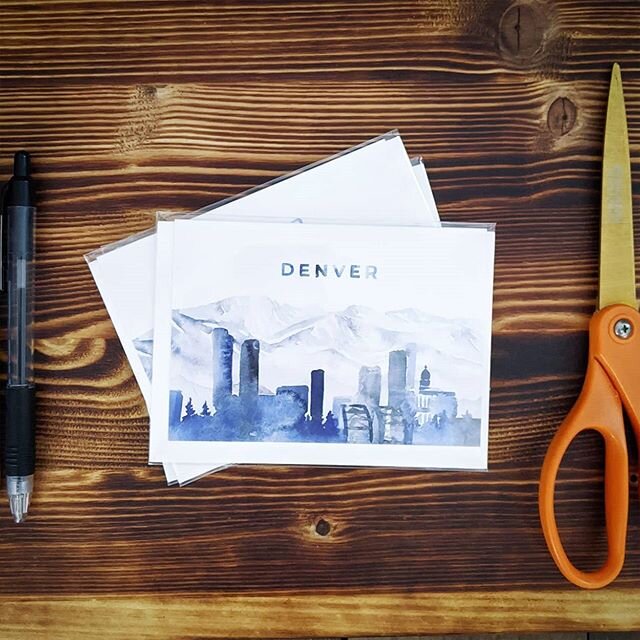 Greeting cards from local makers are up on the I Heart Denver web shop! Link in bio. Click &quot;Greeting Cards &amp; Stationery&quot; in the shop navigation. 
This Denver card features original artwork by Lana's Shop. Designed and printed here in De
