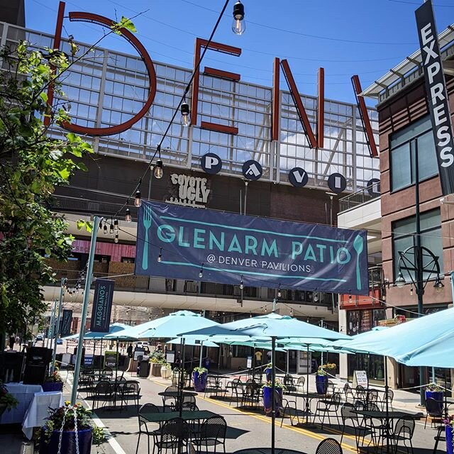 Glenarm Patio @denverpavilions is now open! Enjoy open air dining for a safer way to get out and have a meal. Maggiano's, 5280 Burger Bar, and Lime an American Cantina are your 3 open air dining options. 
#denverpavilions #downtowndenver #16thstreetm