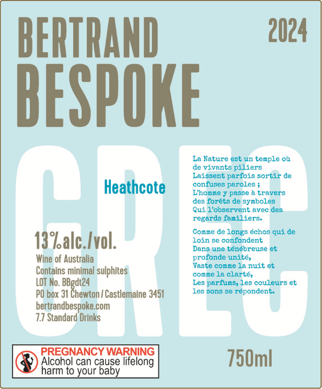Bertrand BESPOKE greco di colbo 2024