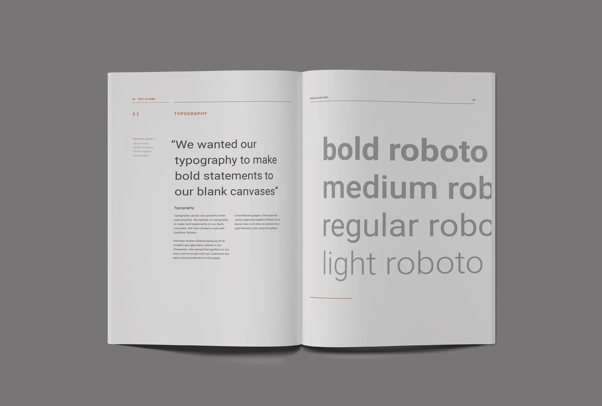 Select page of brand standards manual
