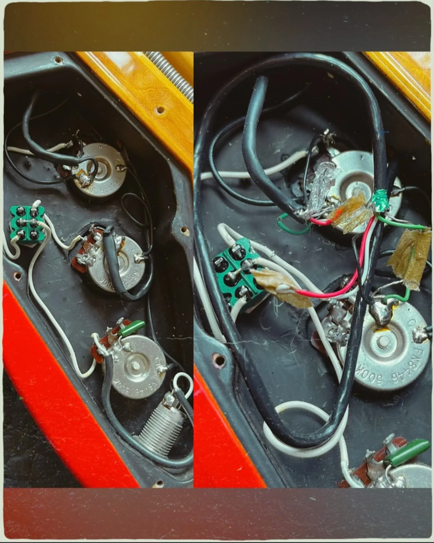 ESP Horizon wiring - corrected!

Yep I&rsquo;m definitely not responsible for the job on the right side, that kept buzzing and cutting out. 

But I&rsquo;ll happily say that the clean and fully working one on the left is all me 😆

Have a great weeke