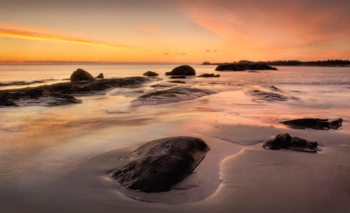 South Shore sunrise glow, near East Berlin, Nova Scotia