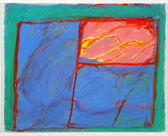 “Garden Terrace” .      oil pastel     11”h x 9”w   2002 