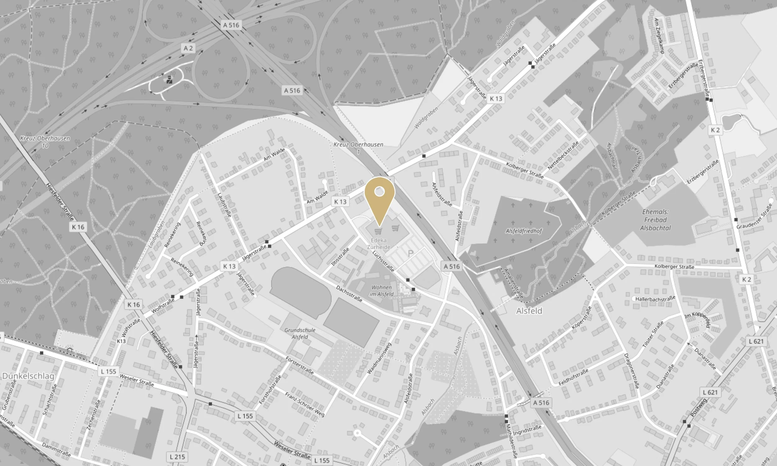 Mit einem Klick auf das Bild verlassen Sie die Website von Zurheide Feine Kost und gelangen zum externen Routenplaner von Google Maps, maps.google.de. Wir geben keine personenbezogenen Daten weiter, jedoch können auf der Zielseite entsprechend Daten von Google verarbeitet werden. | (Kartendaten von OpenStreetMap - Veröffentlicht unter ODbL )