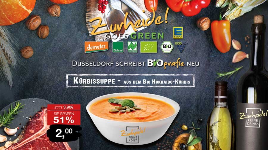   FINE DINING ZUM VORTEILSPREIS:  Schöpft aus dem Vollen! Eine Superfood-Suppe, ein Versprechen, ein Angebot: Unser Team bringt die Sache ins Rollen. Einlösbar im Aktionszeitraum, solange der Vorrat reicht:  Runde Sache!  