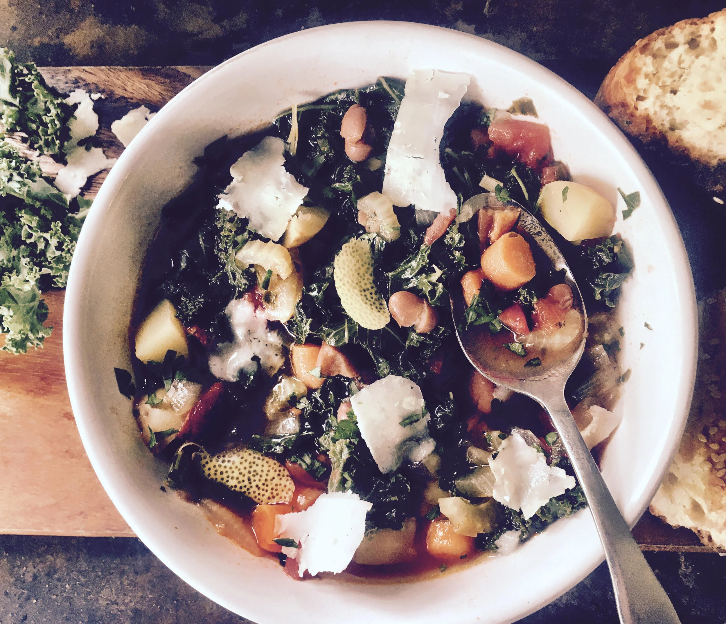 Kale, Tomato, and Pinto Bean Soup