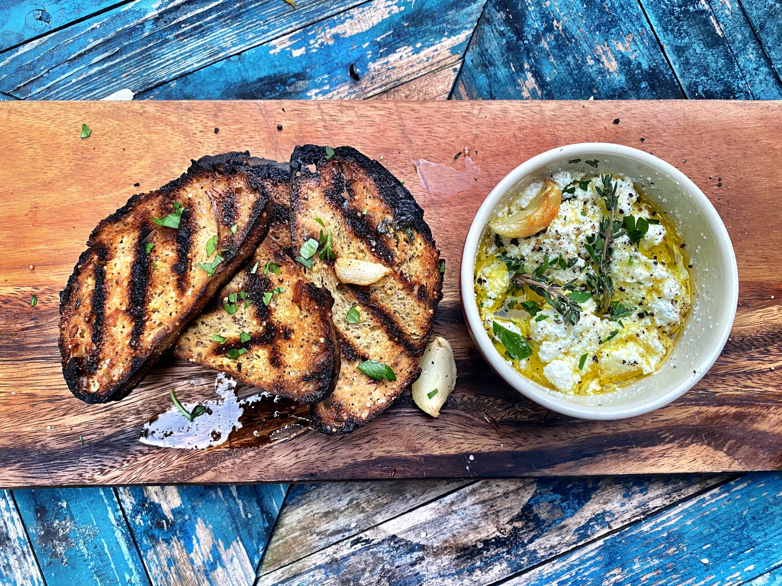 Grilled Bread with Herbed Ricotta