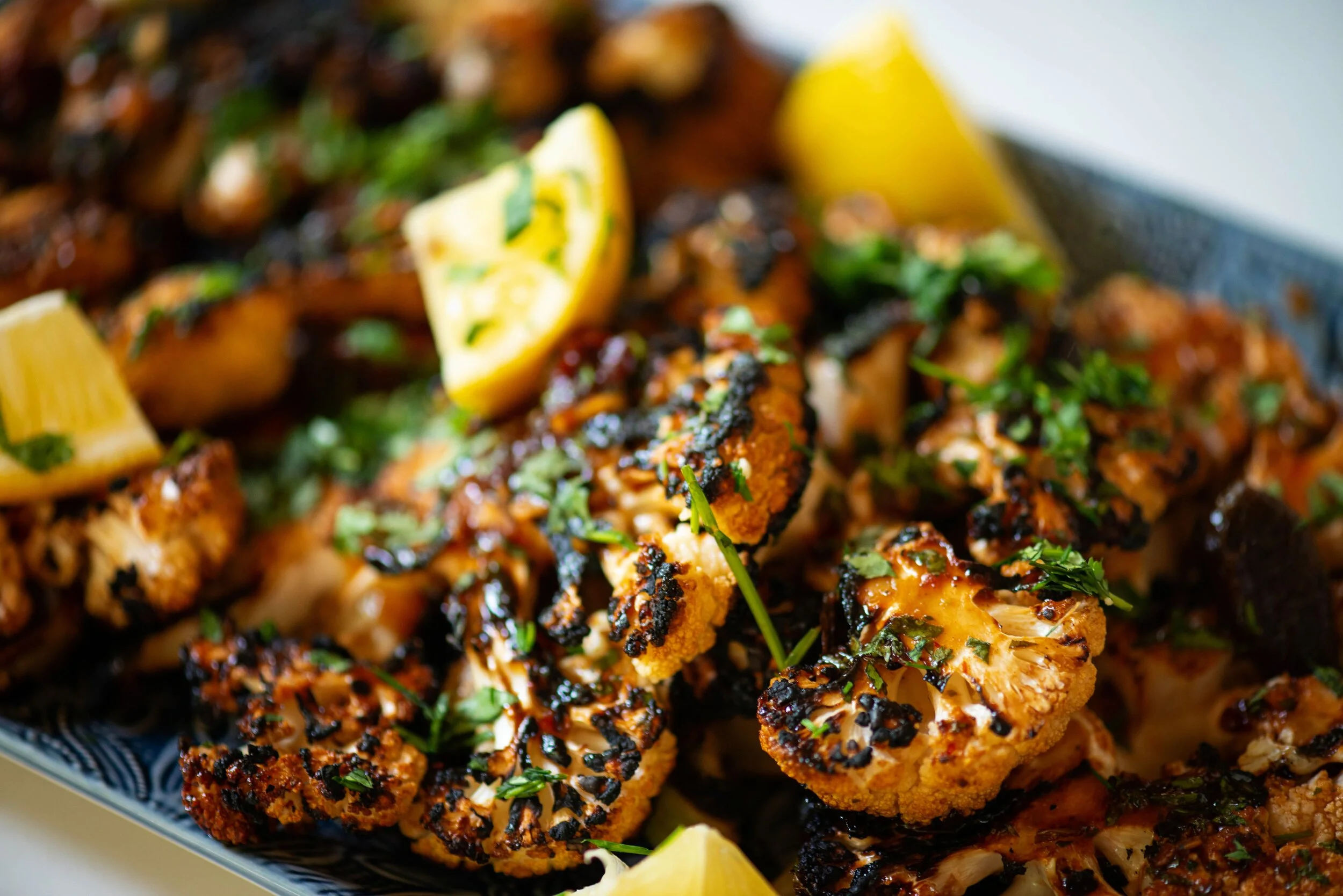 Spiced Cauliflower Steaks with Cilantro and Chives
