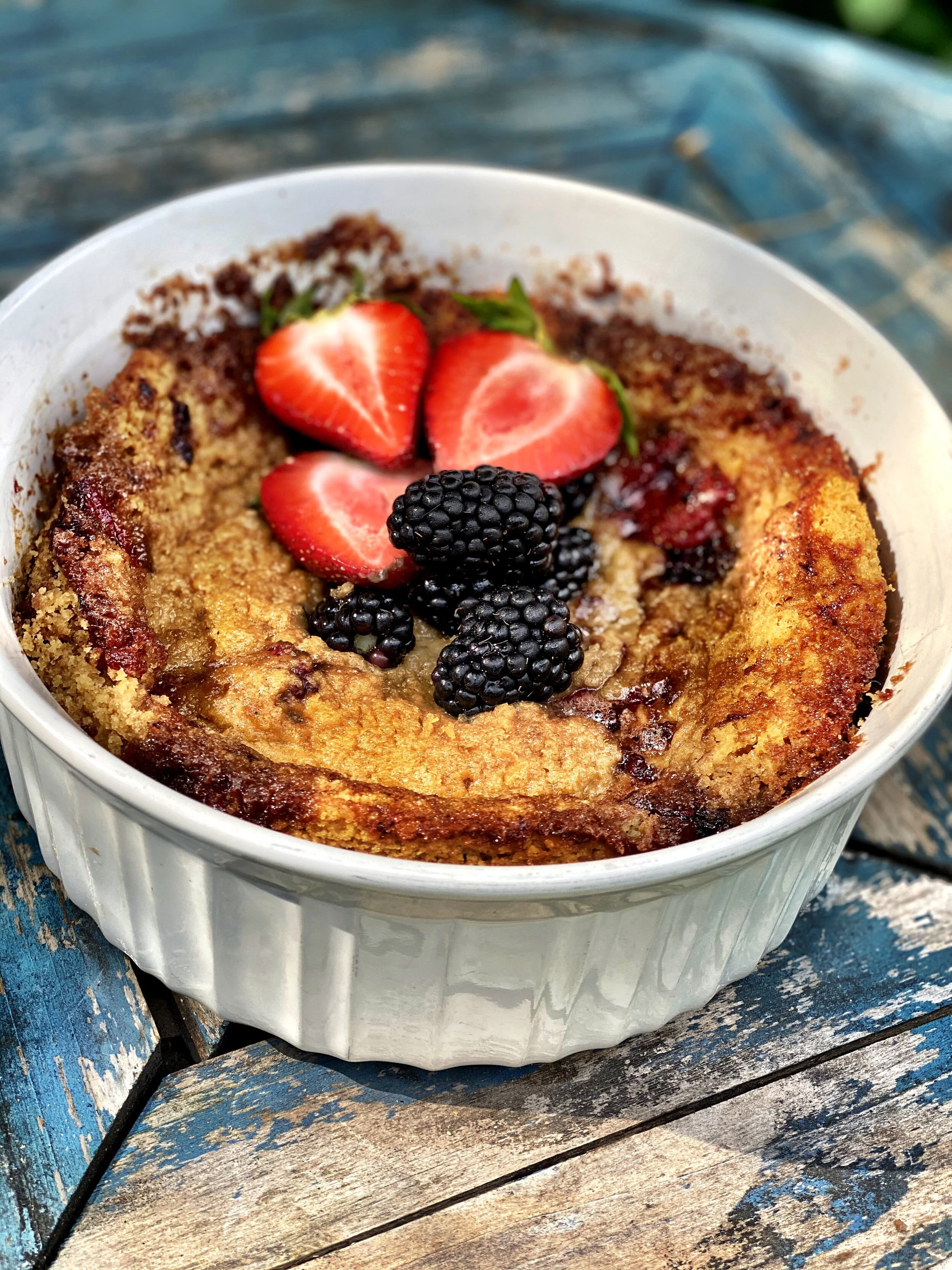 Summer Berry Spoon Cake