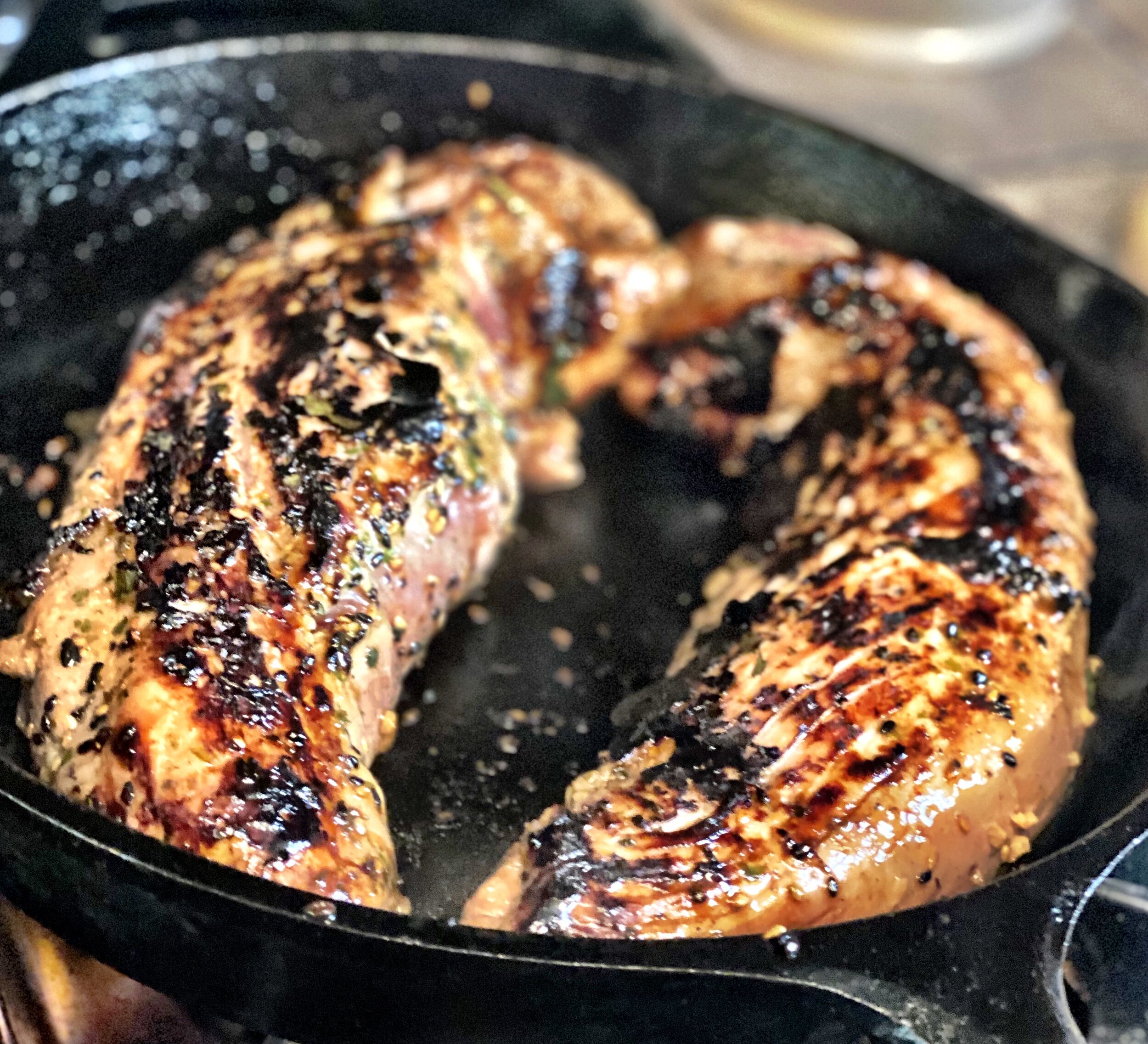 SEARED PORK TENDERLOIN with GREEN CURRY and PEPITAS