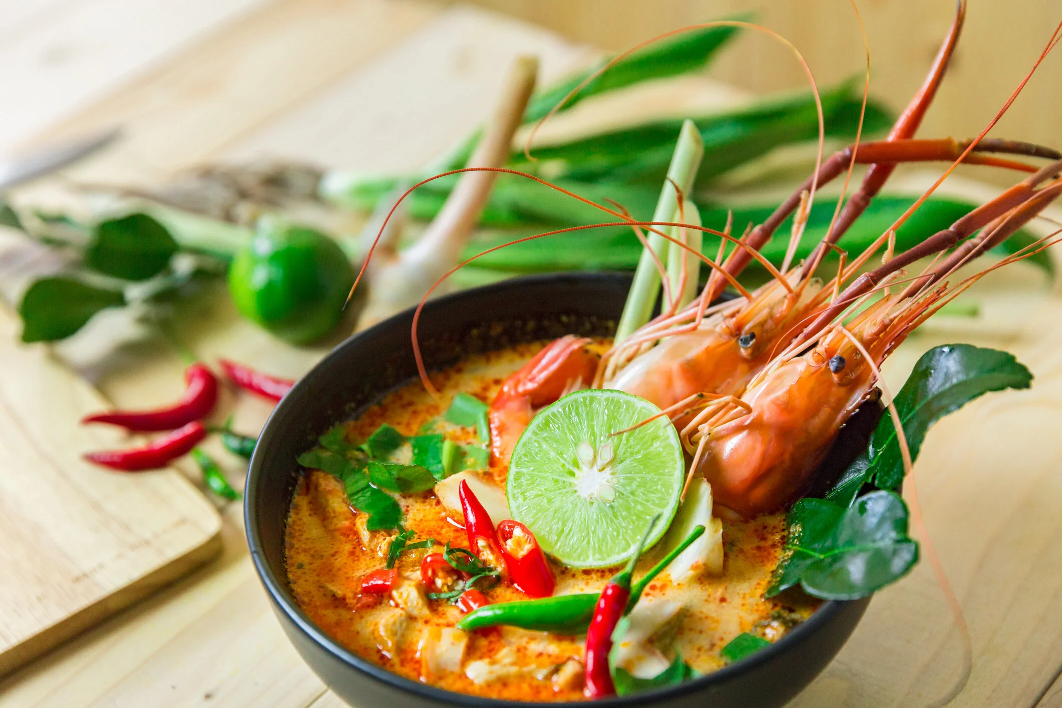 TOM YAM WITH SHRIMP