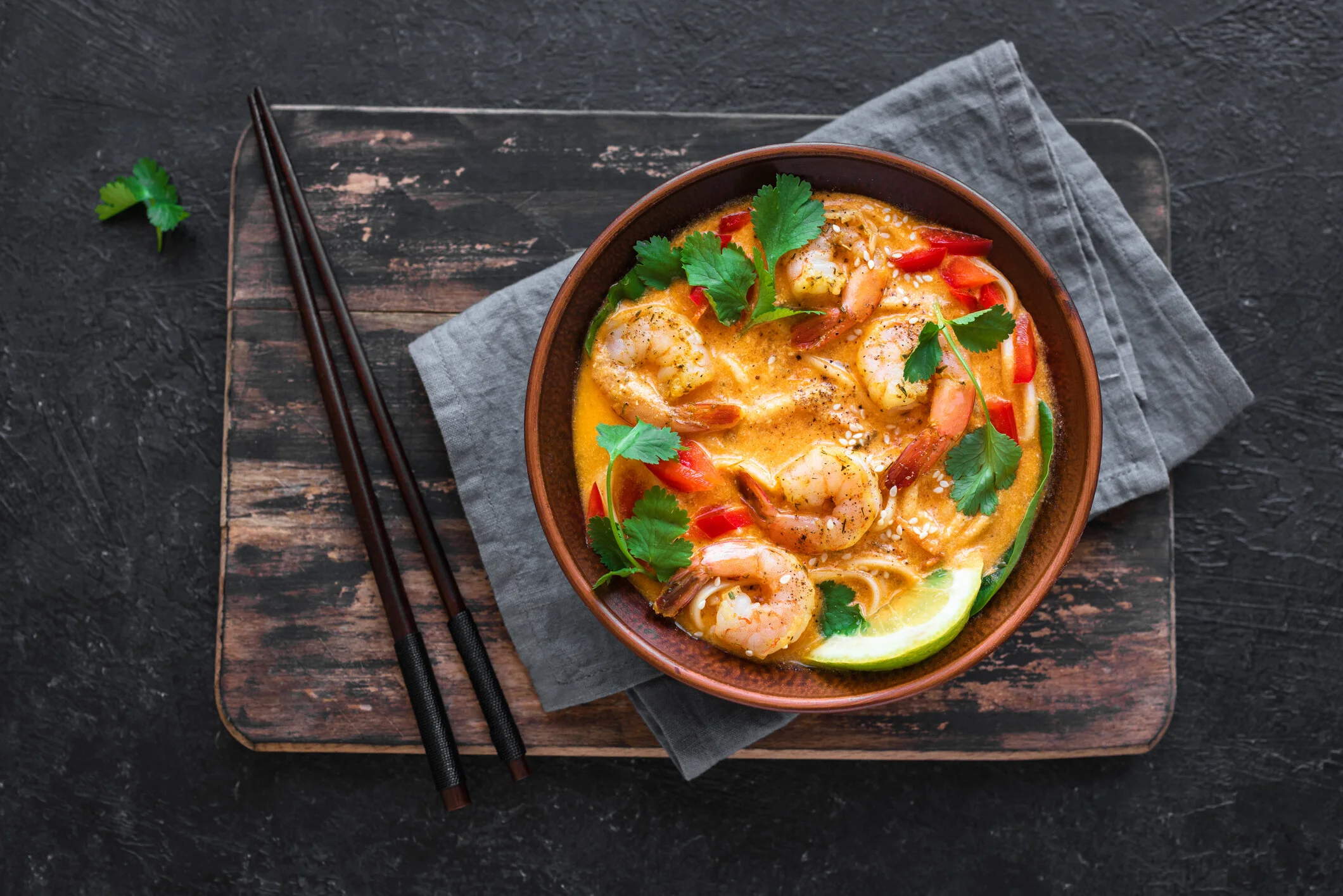 SOBA SOUP WITH SHRIMP AND CILANTRO
