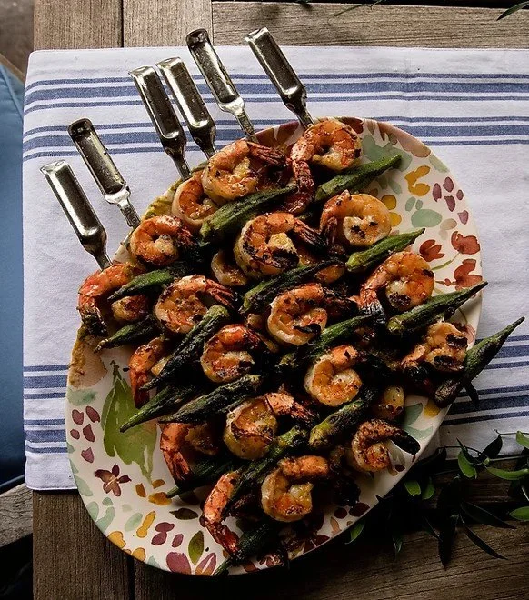 shrimp and okra SATAY