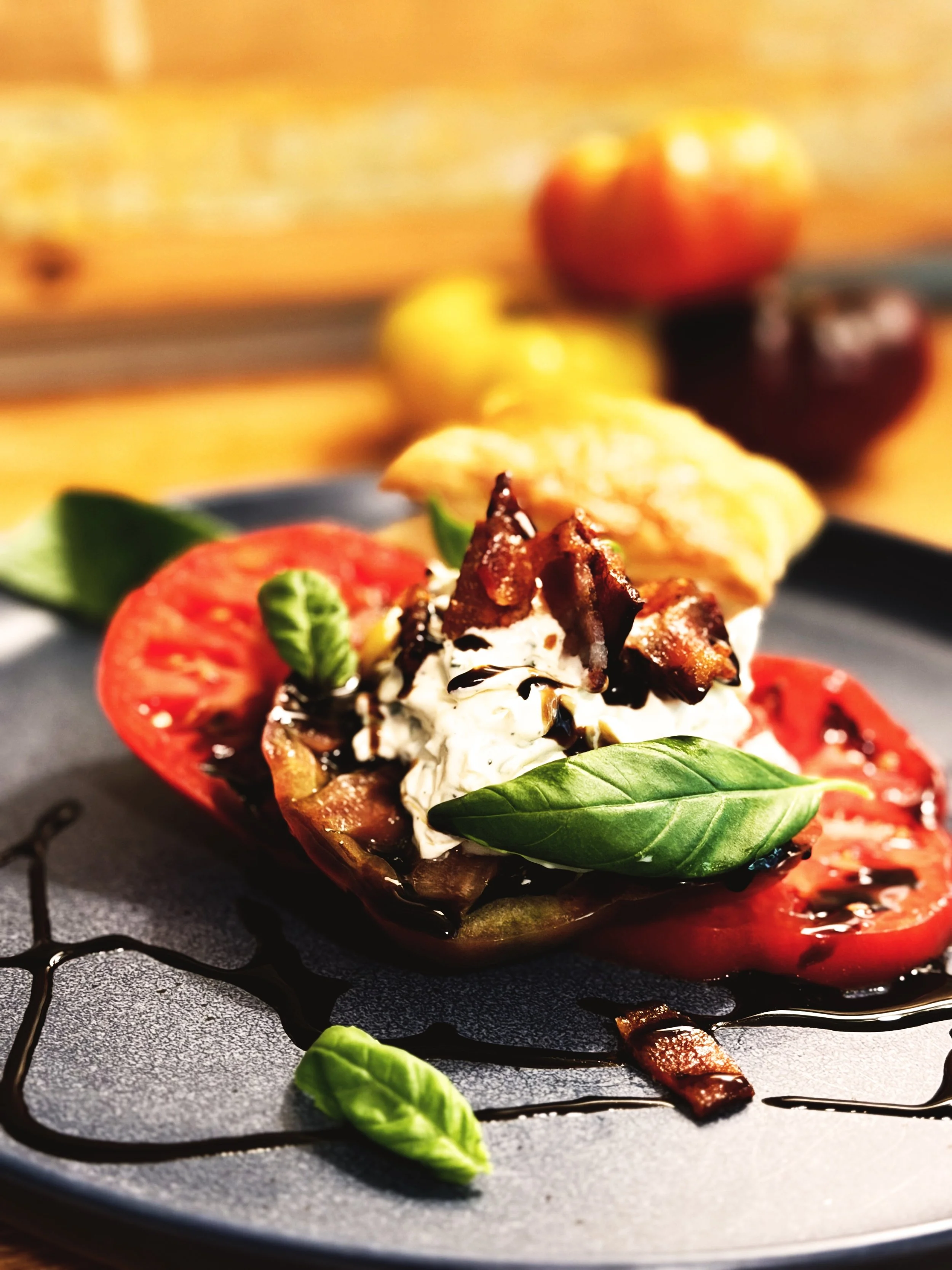 deconstructed TOMATO PIE