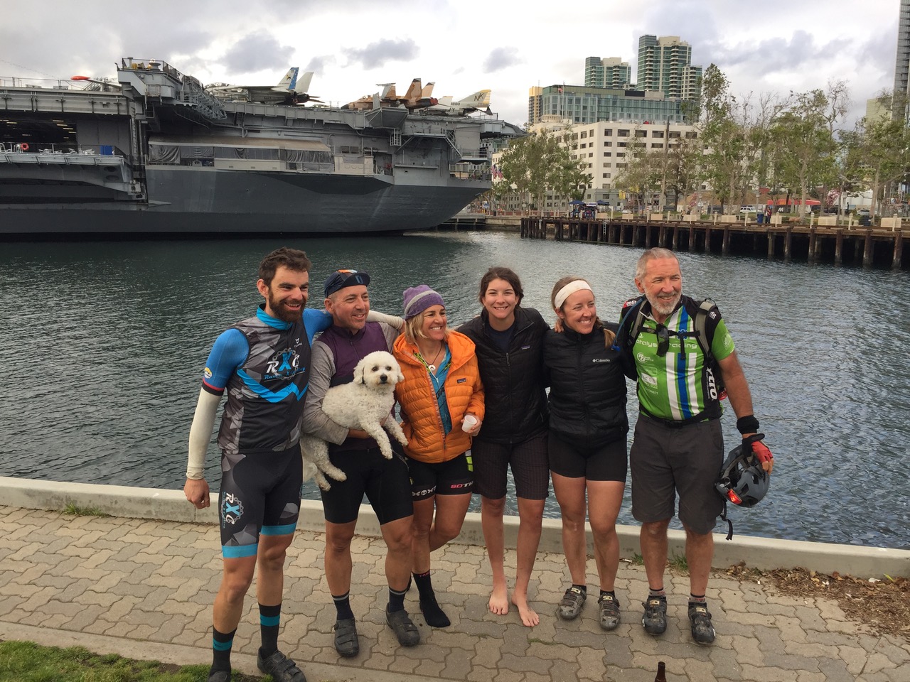 Scott, Matteo, Shelly, Tanya, Carrie, and Herm at the USS Midway in San Diego