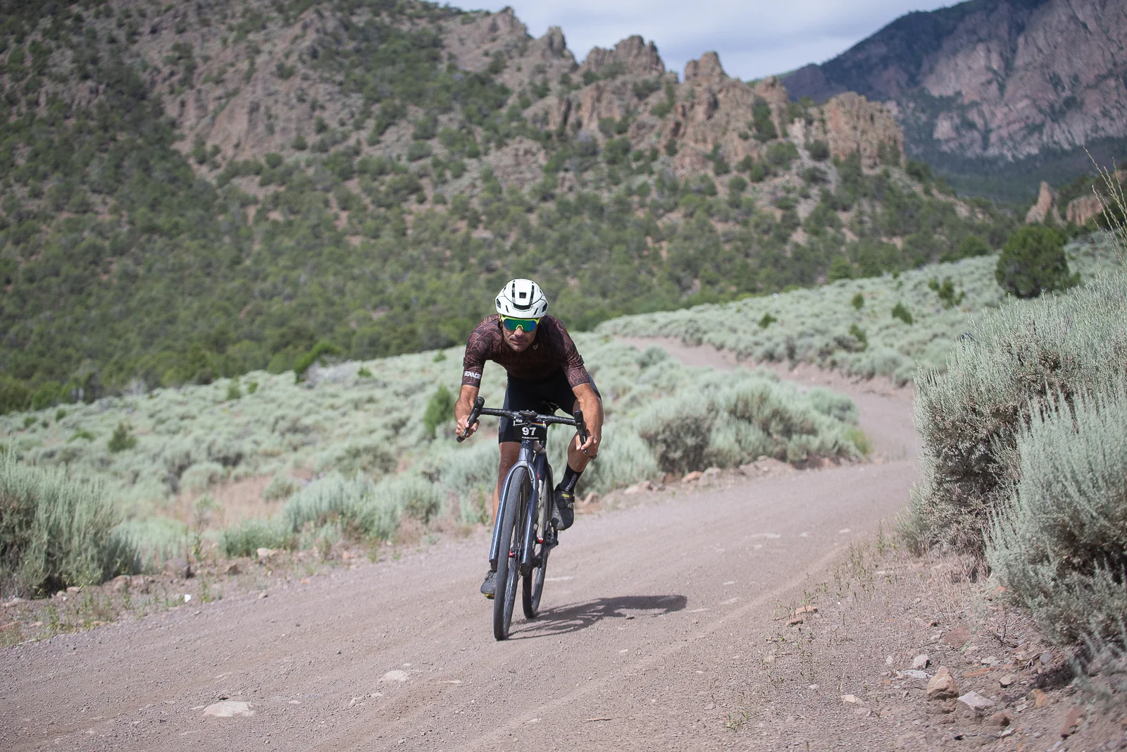 Neil Shirley, who placed 14th overall, here slinging that new ENVE x Velocio kit . PC: Catherine Fegan-Kim