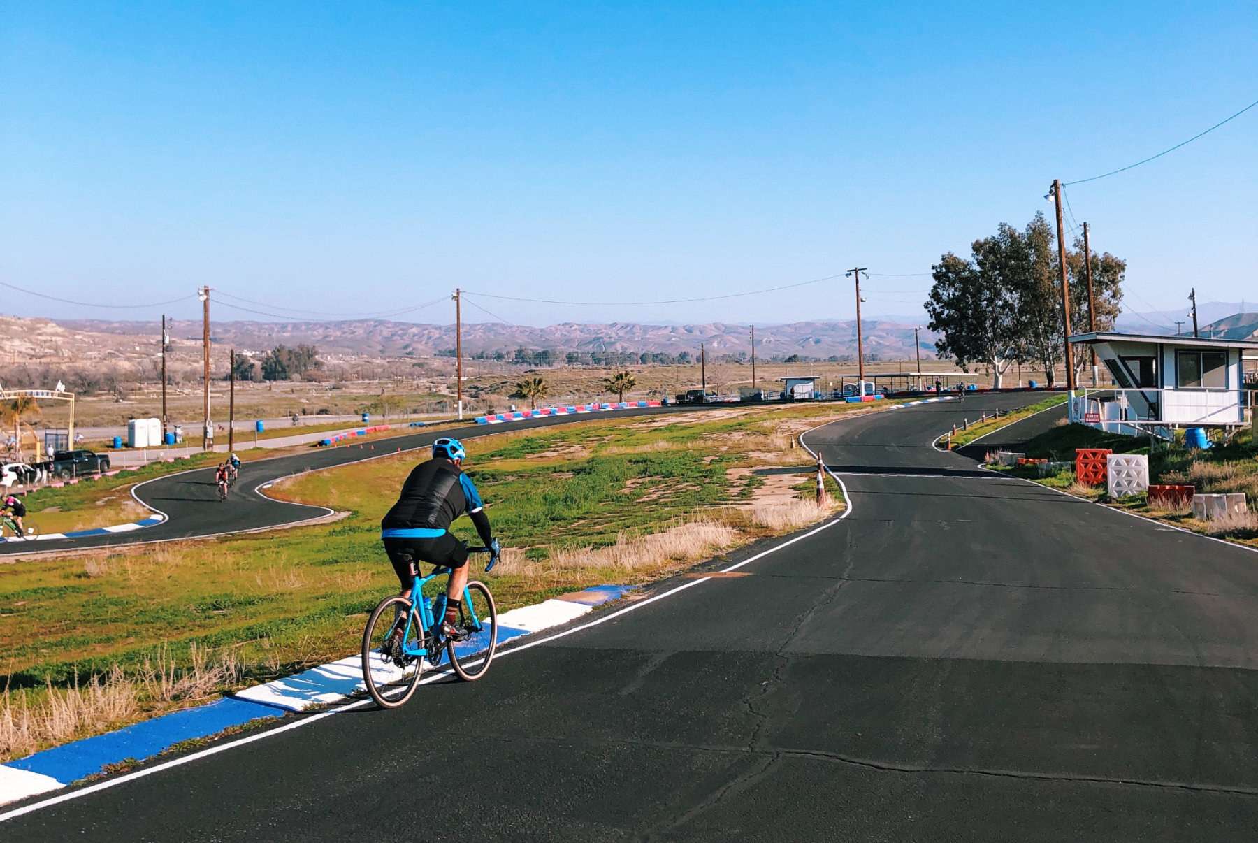  Just before the first dirt section at mile 13, riders cruised through the Bakersfield Kart Raceway.  