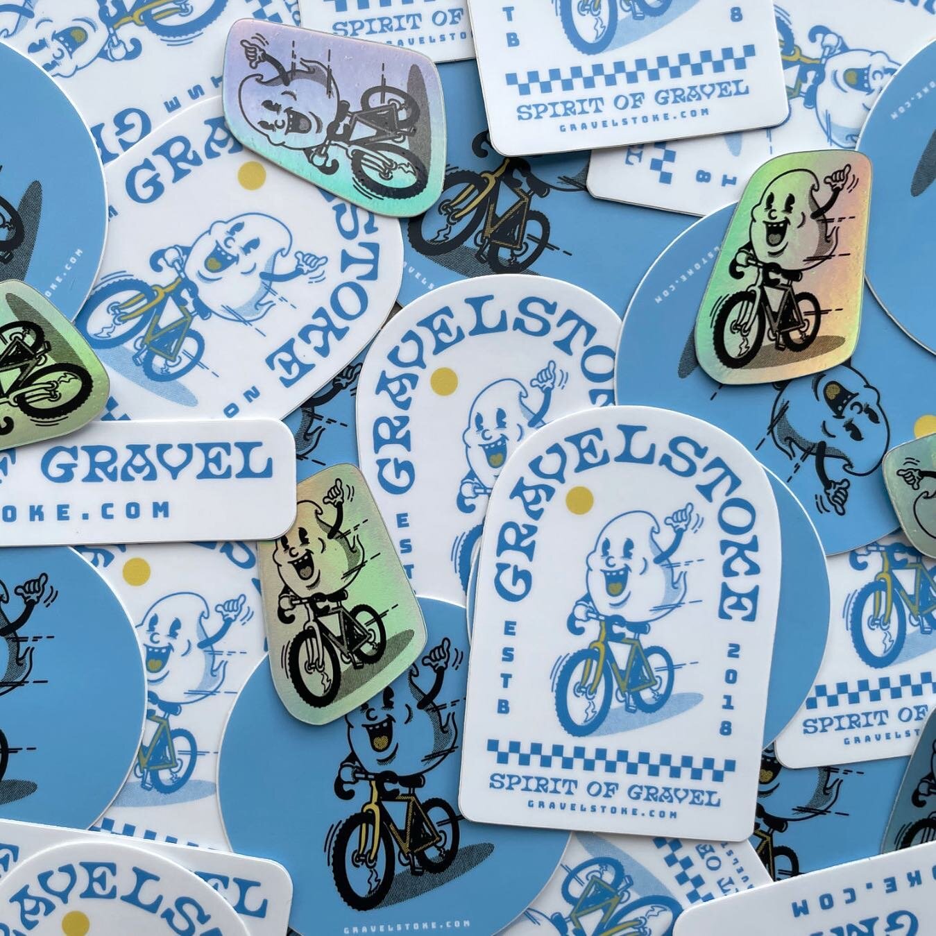 Although our Spirit tees are long gone, we are happy to offer a complementary sticker pack that captures the magic just as well. Shipping worldwide, while they last. 👋

#spiritofgravel #stickerslap #characterillustration #stickers #gravelstoke