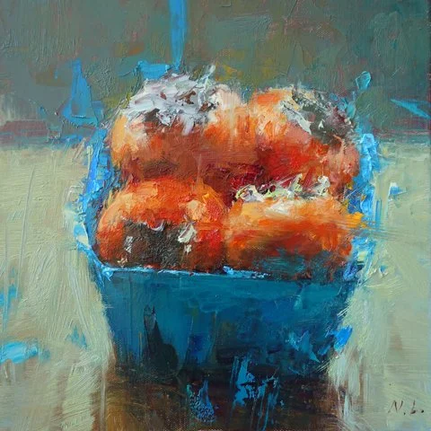 Persimmons in Blue