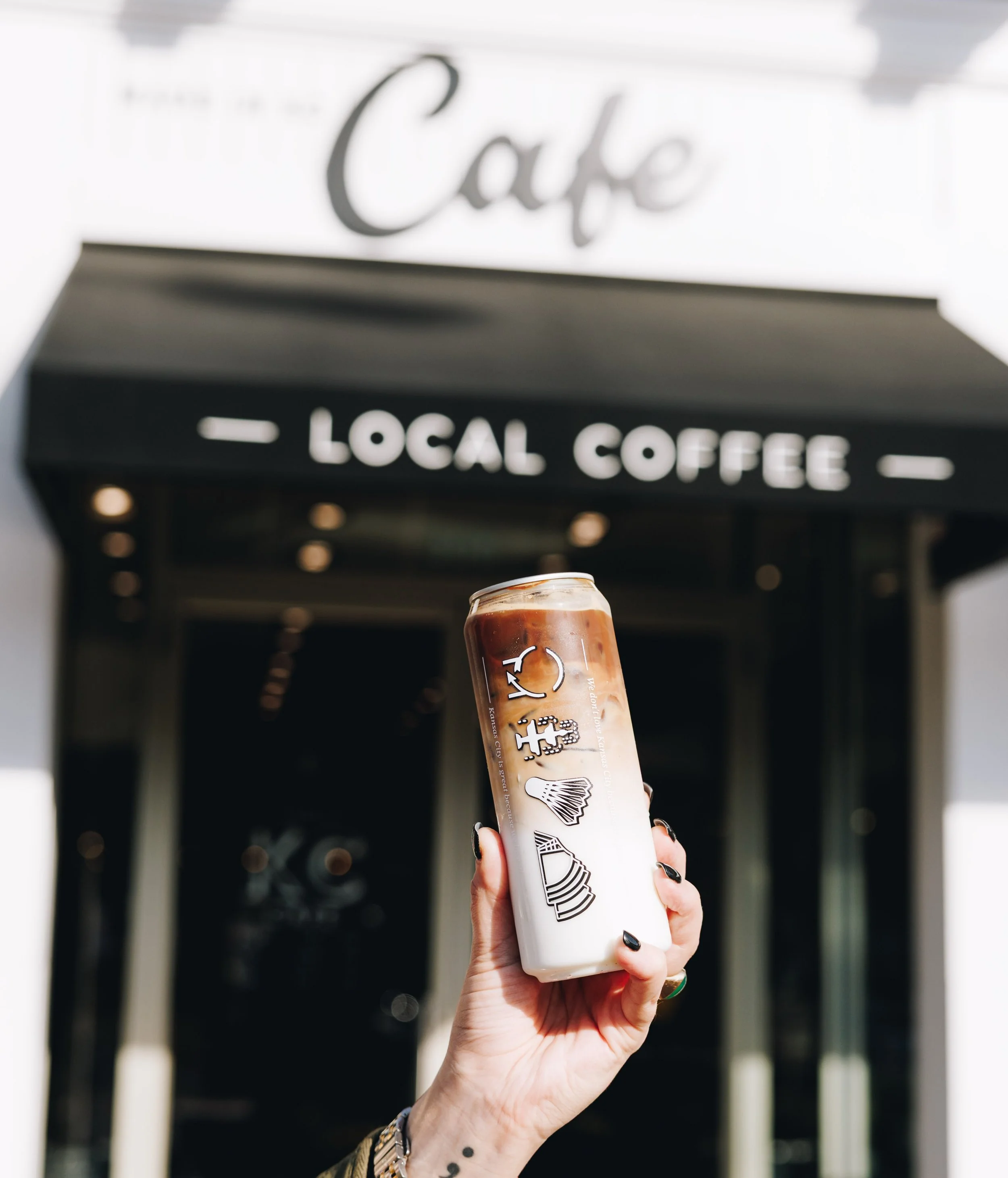 World Cup is well over with but the cans live on! Brand new designs just hit the Plaza, Lenexa &amp; Downtown Cafes paying homage to the KC icons we love so much 🫶🏼✨ Get your iced drink in the easiest to-go container today!