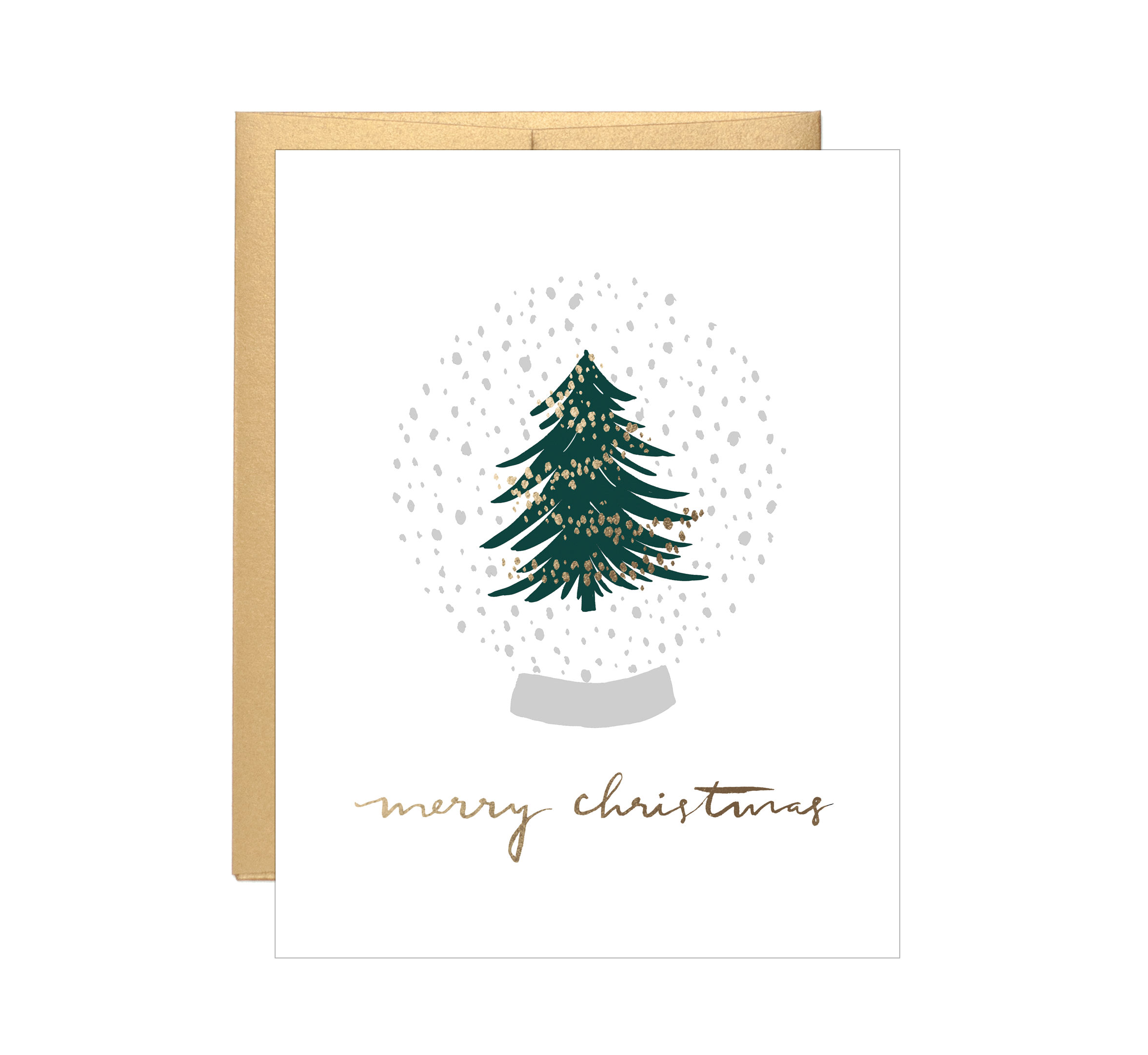 Merry Christmas Snow Globe - Holiday Card