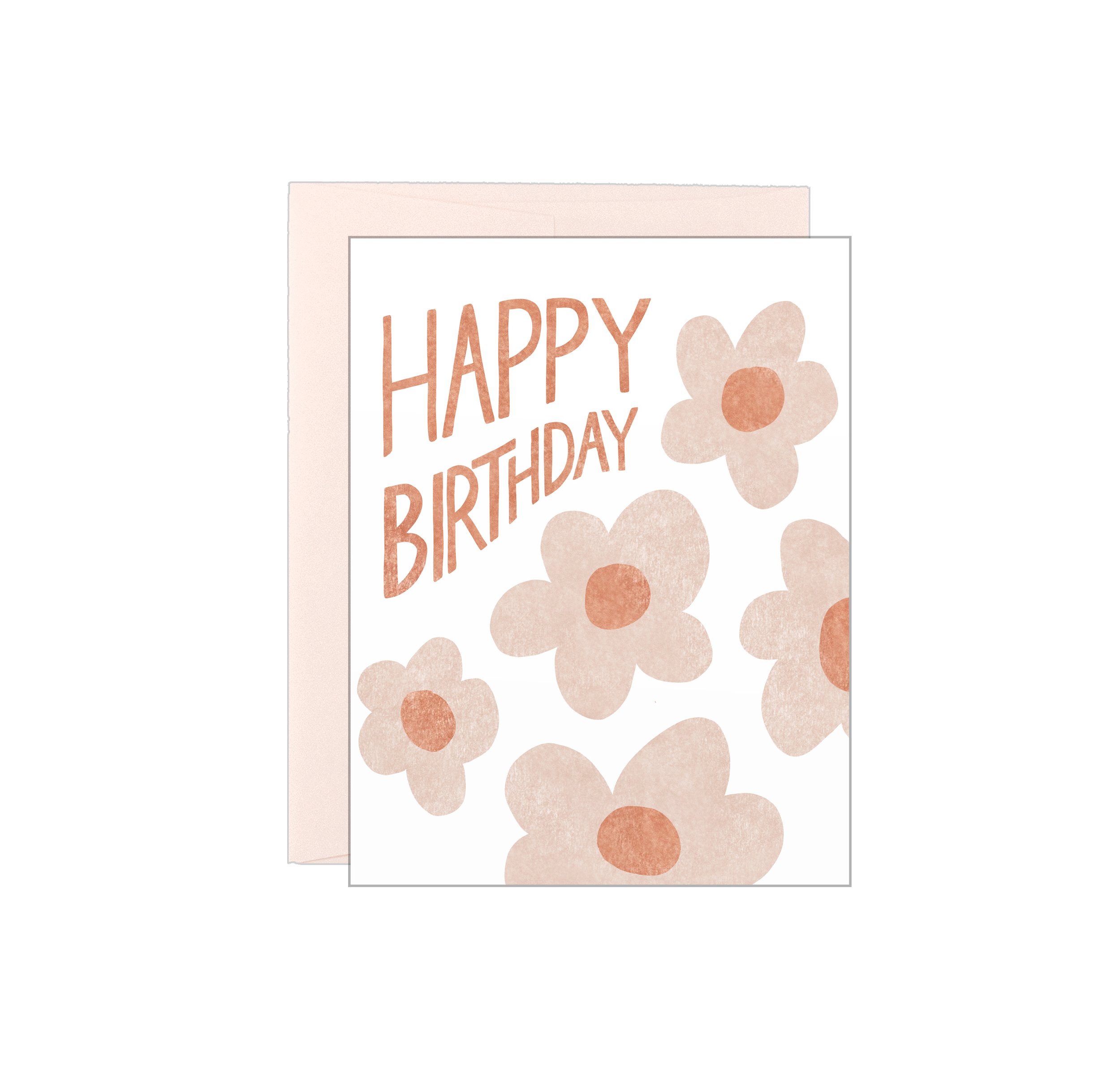 Happy Birthday - Groovy Flowers - Letterpress Card