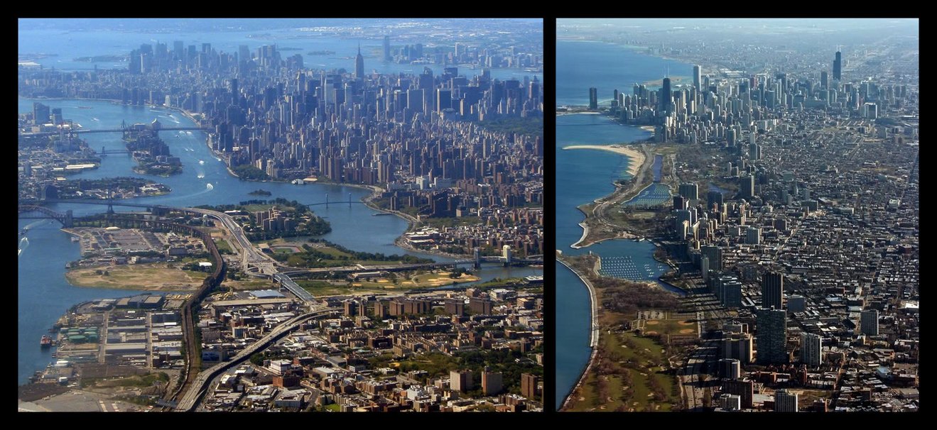 New York and Chicago