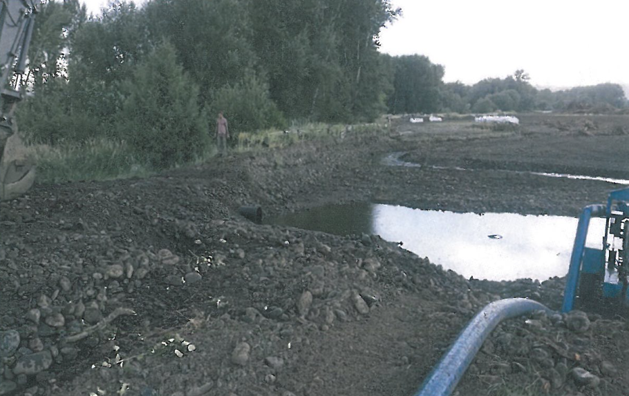 Groundwater removal from Wallowa-Baker Habitat Restoration Project Side Channel A, July 14, 2017.