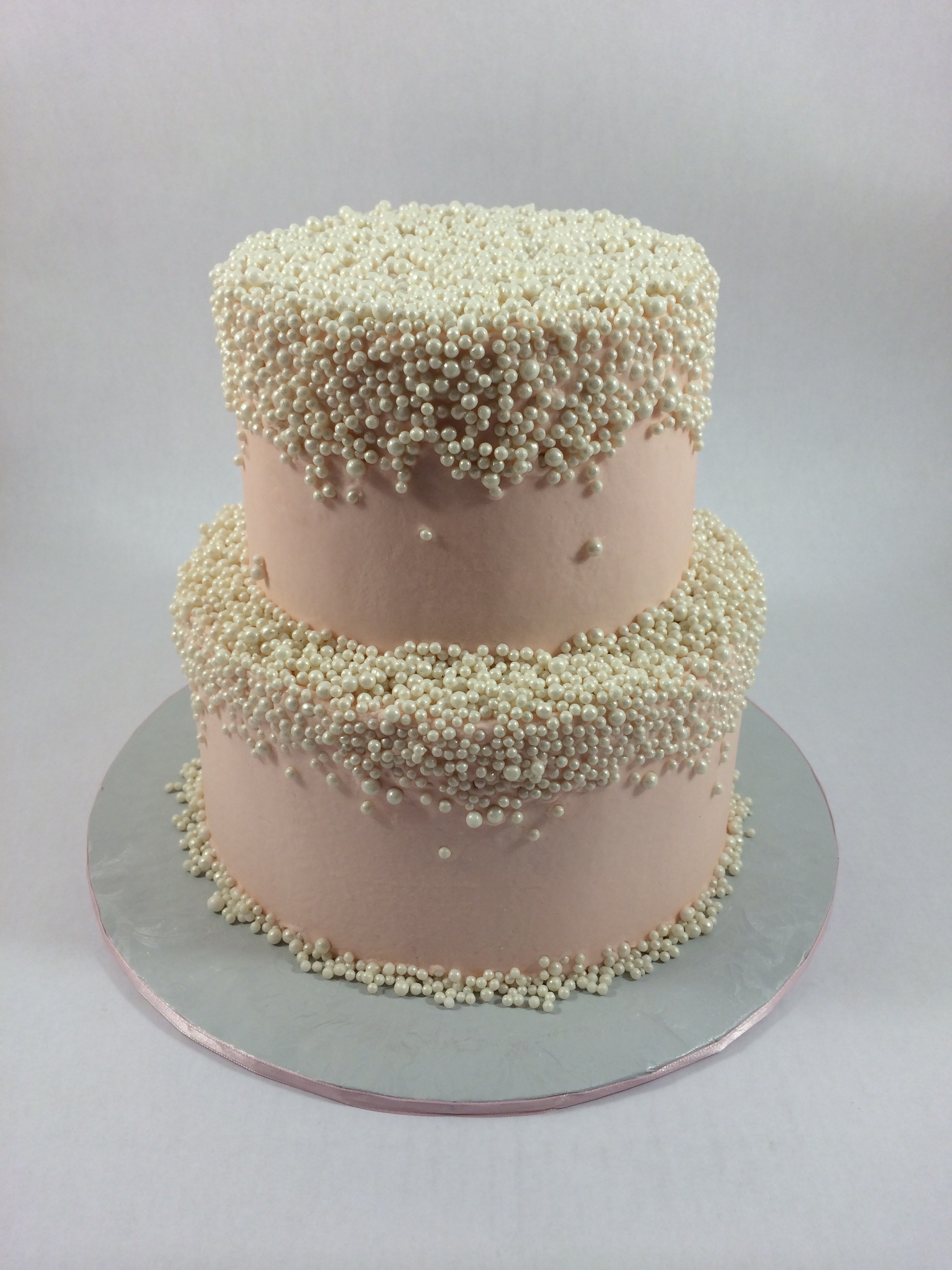 Cake with zillions of sugar pearls.JPG