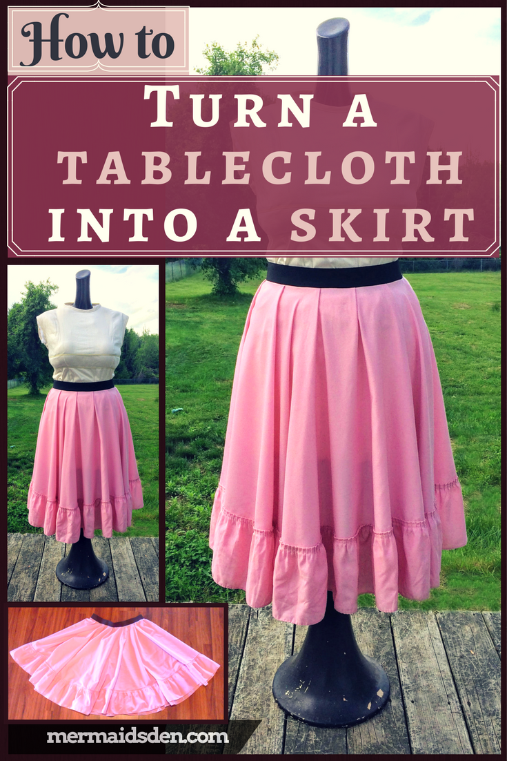 Vintage Tablecloth Into A Skirt, How To Make A Circle Table Skirt