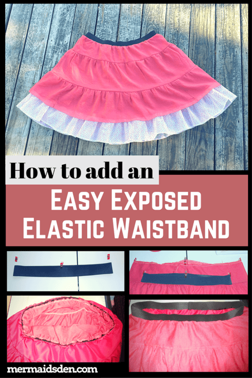 Add an Easy Exposed Elastic Waistband to a Skirt