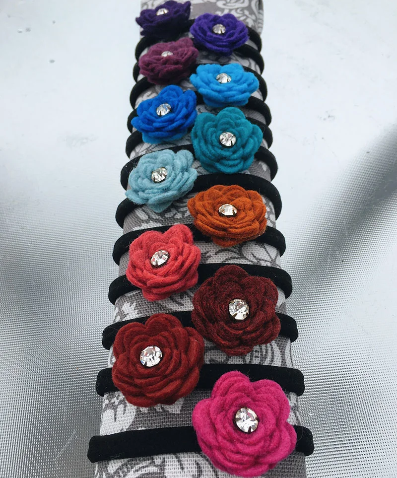 DIY Felt Flower Hair Ties
