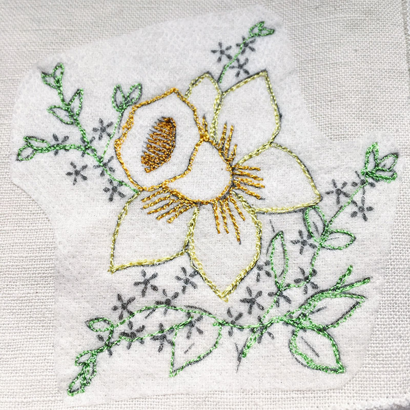 Free Daffodil Embroidery Pattern Download – ohsewbootiful