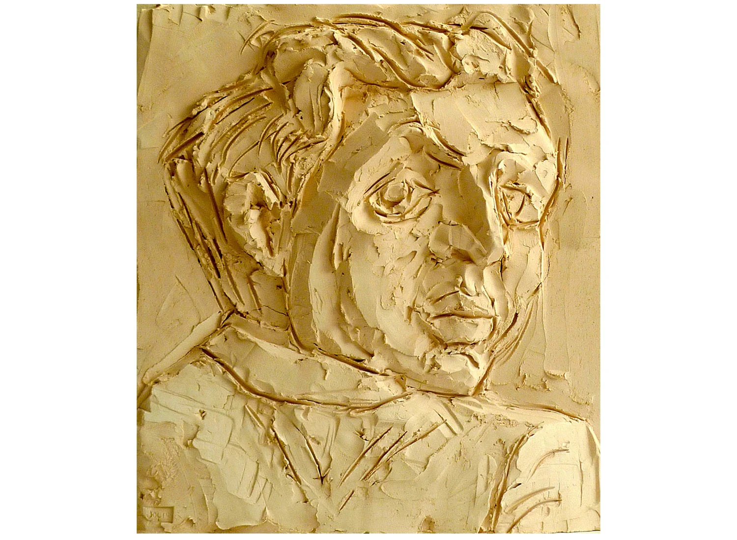 Beckmann Drawing II, 2010. Terracotta, 16" x 15" x 1.5"