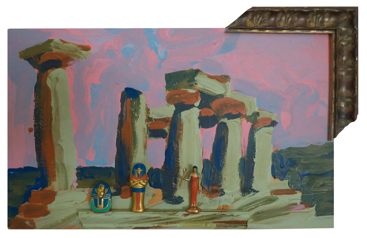 Egyptian Delegation @ the Temple of Apollo @ Corinth, 2014. Pittsburgh Paint on Wood, 10" x 16"