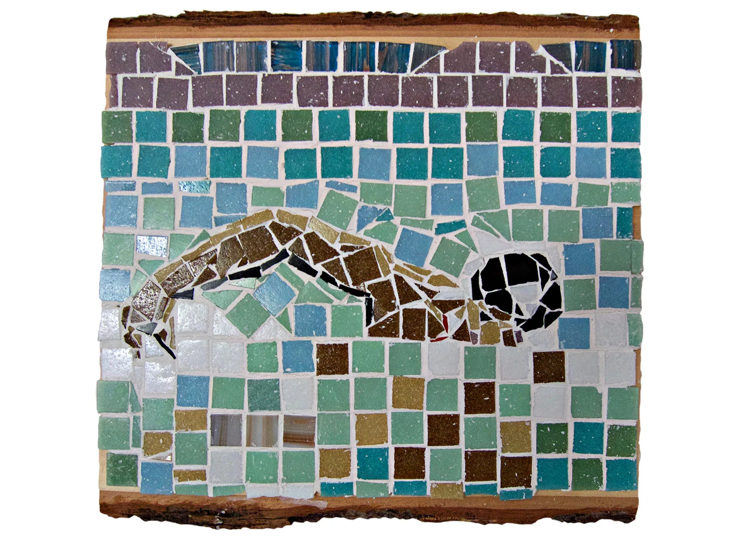 Open Swim, 2016. Mosaic, 13" x 12.5"