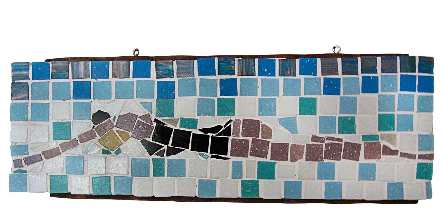 Swimmer, 2016. Mosaic, 19" x 8"