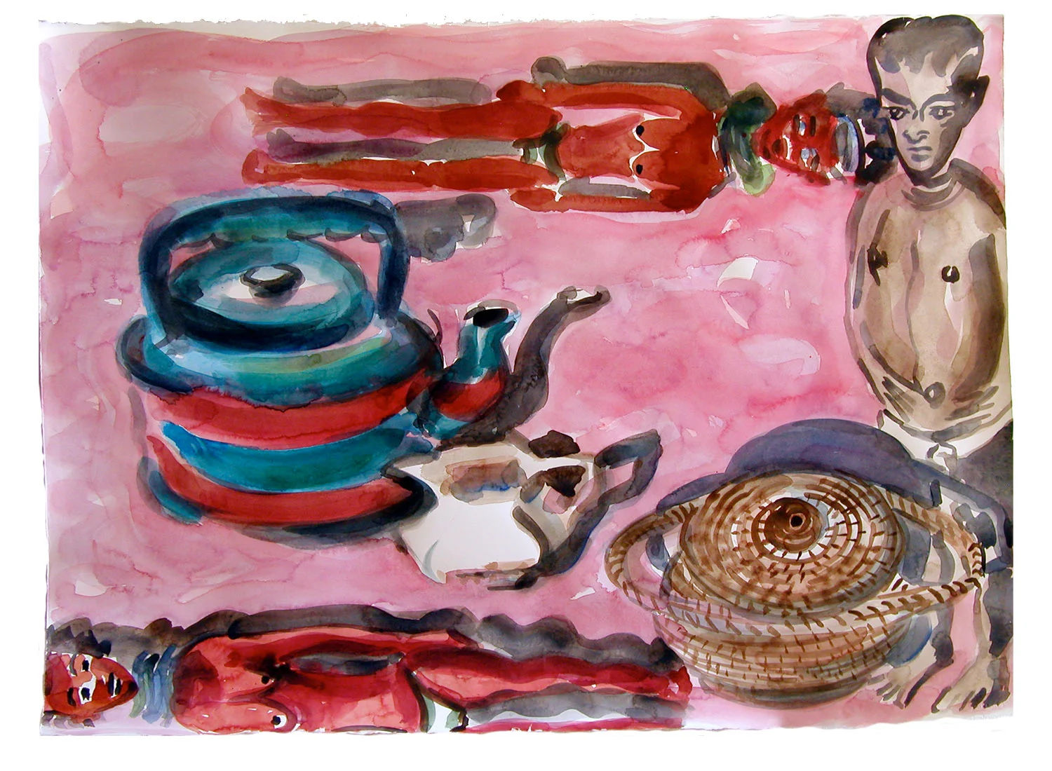 Seeing Pink, 2009. Watercolor, 26" x 20"
