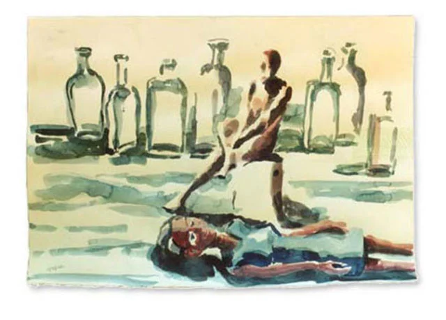 The City by the Sea, 2002. Watercolor, 30" x 22"