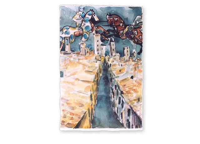 San Gimignano, 2003. Watercolor, 15" x 22"