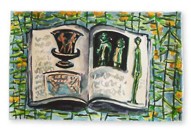In Volterra, 2002. Watercolor, 22" x 15"