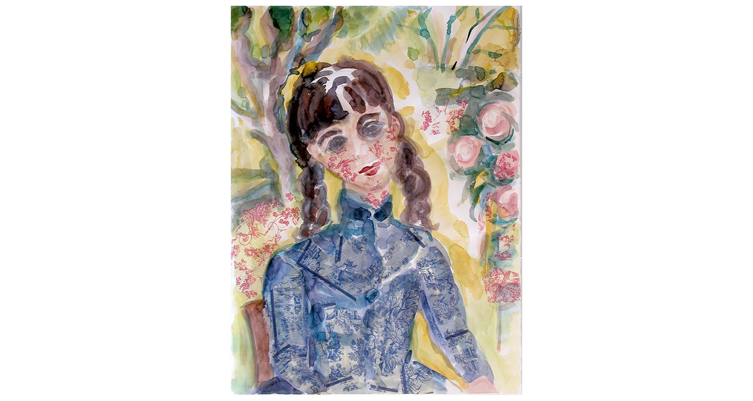 Untitled, 2009. Watercolor and collage, 22" x 30"