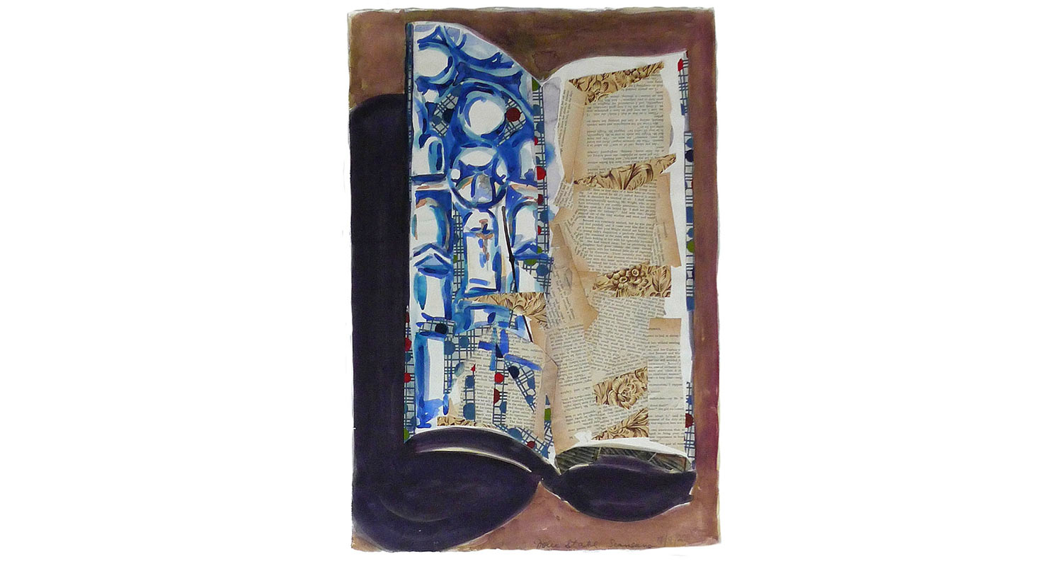 Travel Guide, 2011. Watercolor and collage, 18" x 24k"
