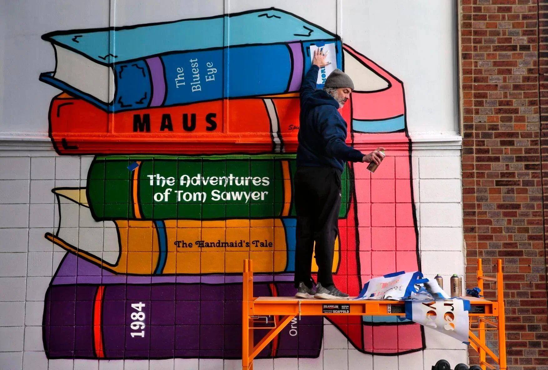 Banned Book mural in progress.jpg