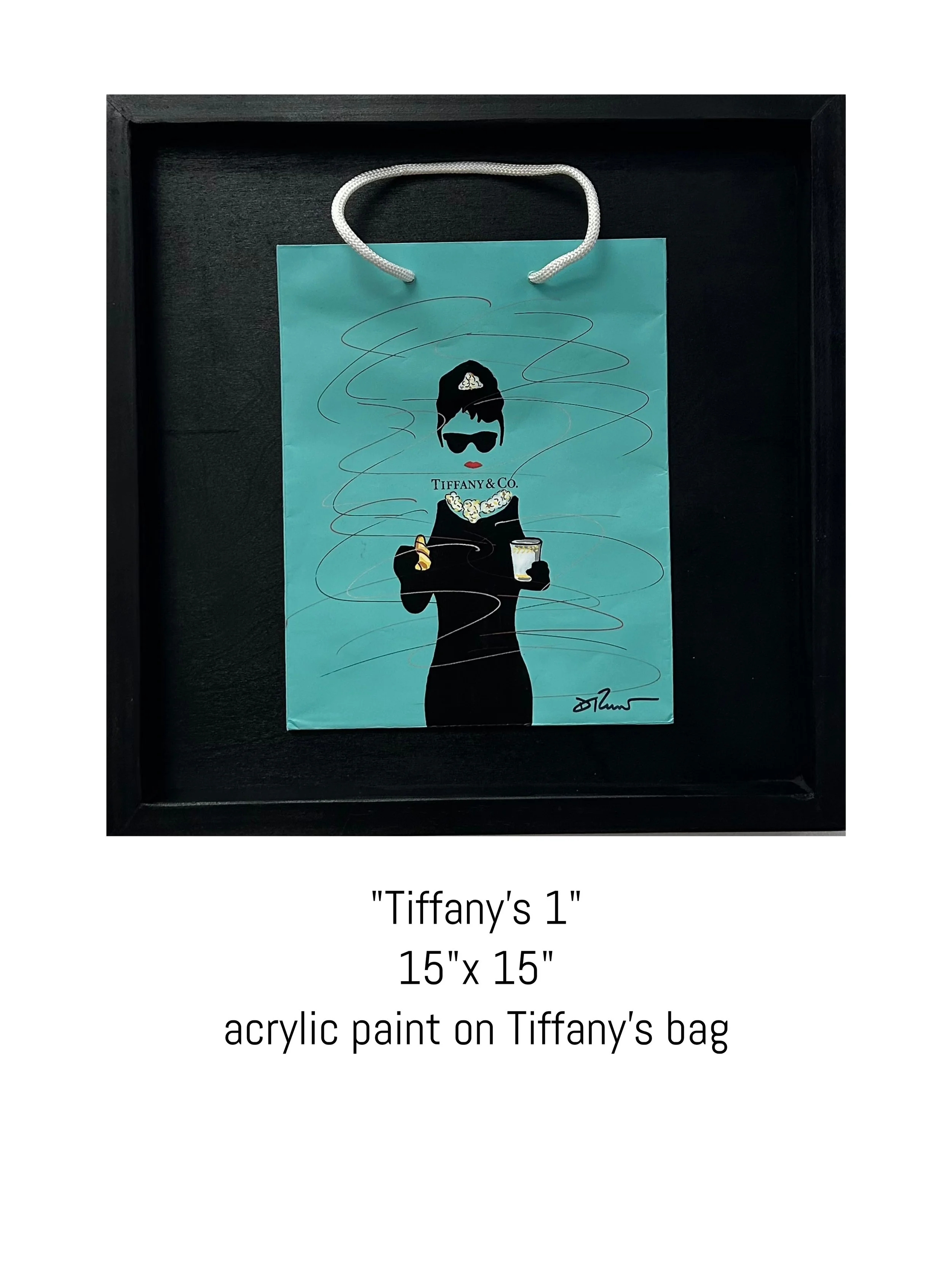 Colorful acrylic and spray paint pop art mixed media piece titled Tiffany's by David Ruggeri